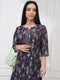 Vasthrlay Women Blue Printed Straight Kurtas